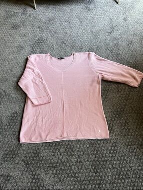 Olsen Women's Pink V-Neck Short Sleeve Tee